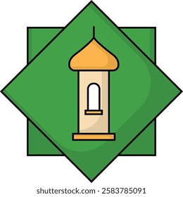 simple mosque icon with islamic illustration design