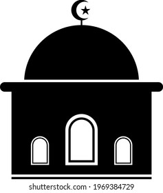 Simple mosque icons can be used for religious designs