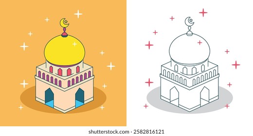 a simple mosque for islamic design element
