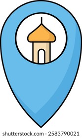 simple mosque location icon illustration design