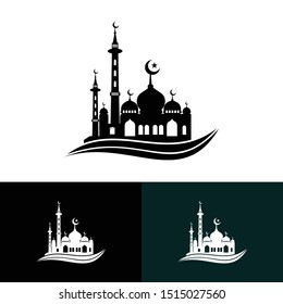 simple mosque logo and icon design 