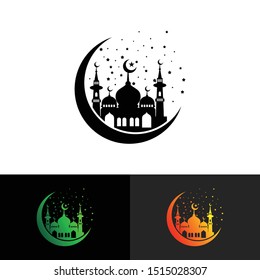 simple mosque logo and icon design 