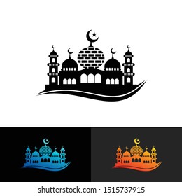 simple mosque logo and icon design 