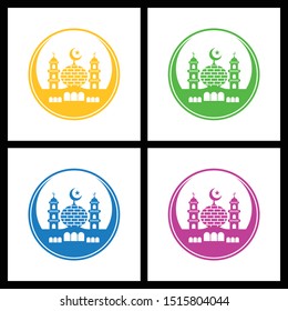 simple mosque logo and icon design 
