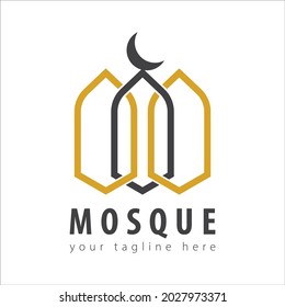 Simple Mosque Logo Template Design. Creative Mosque Symbol, Mosque Icon