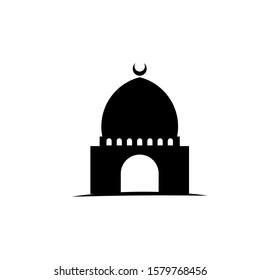 Simple Mosque Silhouette Logo Vector. Islamic Logos Template.