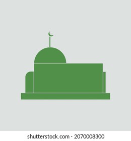 Simple mosque silhouette vector illustration. Islamic architecture symbol