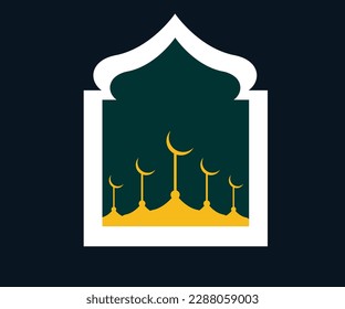 a Simple mosque vector Frame