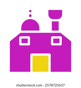 Simple Mosque Vector Icon Flat Design in Purple color