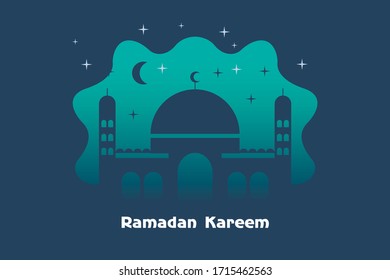simple mosque vector ramadan kareem