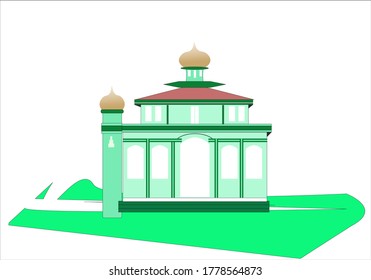 einfache Moschee, Vektorgrafik auf weißem Hintergrund