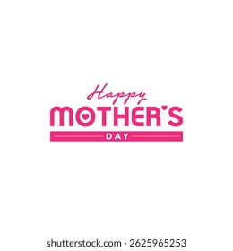 Simple Mother's Day typography with beautiful love symbols that can be used for template design titles, posters, wallpapers and more.