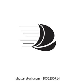 simple motion ship symbol logo vector