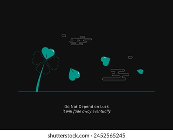 Simple Motivation graphic on a dark background. The vanished luck clover