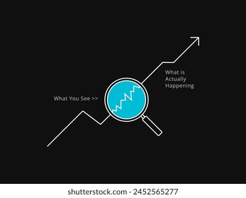 Simple Motivation graphic on a dark background. The Chart line Magnifier