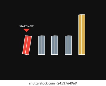 Einfache Motivation Grafik auf dunklem Hintergrund. Die Domino-Effekte