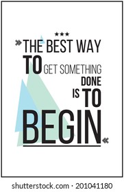 Simple motivational poster on white background