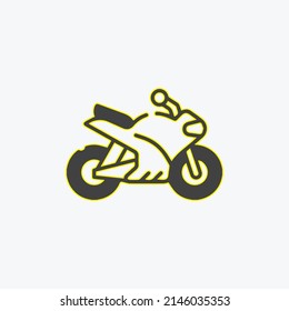 Simple Motor Bike Icon Vector