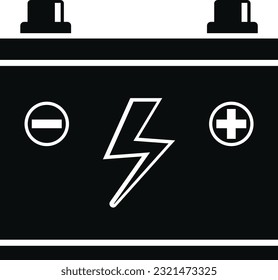 Simple Motor Car Battery Icon Illustration