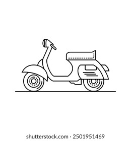 Simple motorbike scooter line icon