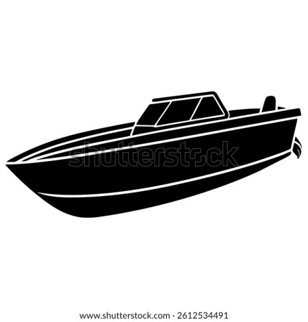 Simple Motorboat Silhouette High-Quality Vector for Marine Branding