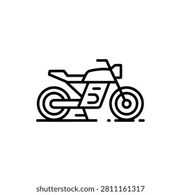 Simple motorcycle icon design for transportation and vehicle concepts.