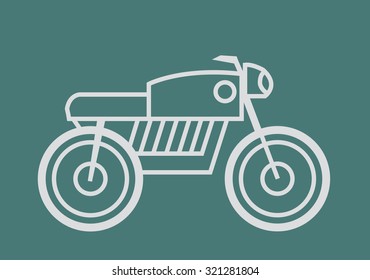 Simple motorcycle icon on green background