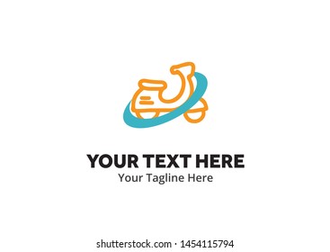 simple motorcycle logo creative design in flat style with color . emotorbike logo creative design for identity and club
