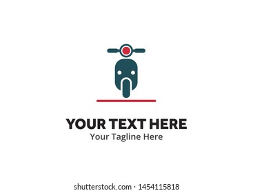 simple motorcycle logo creative design in flat style with color . emotorbike logo creative design for identity and club