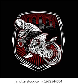Vector simple de diseño de calaveras de motocicleta

