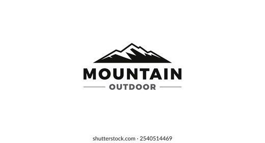 Simple Mountain adventure logo. Outdoor mountains icon vector emblem designs.
