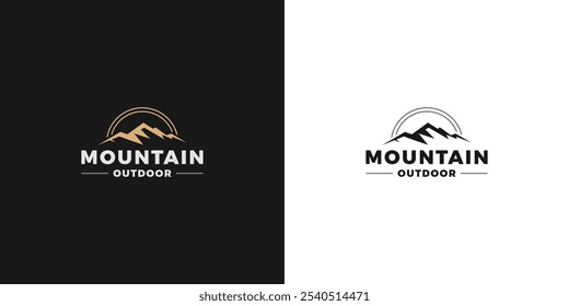 Simple Mountain adventure logo. Outdoor mountains icon vector emblem designs.