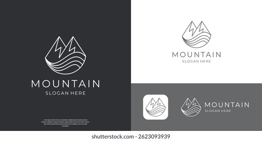 simple mountain business logo design vector template.