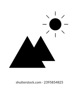 Simple mountain design and eastward sun
