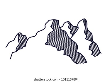 Simple mountain doodle illustration
