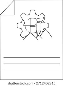 Simple Mountain Hiker Icon Design
