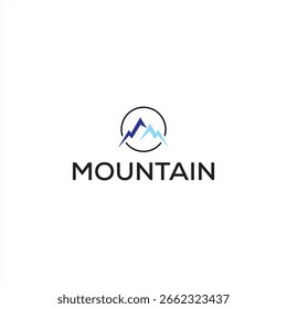 einfache Berggipfel Felsen Logo Design Vorlage
