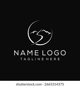 Vector de diseño de logotipo de Simple Mountain Hill Peaks