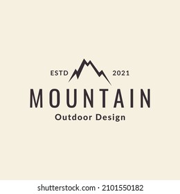 simple mountain hipster logo symbol icon vector graphic design illustration idea creative
