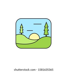 simple mountain icon design illustration