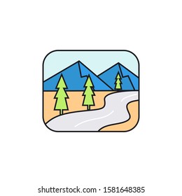 simple mountain icon design illustration