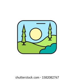 simple mountain icon design illustration