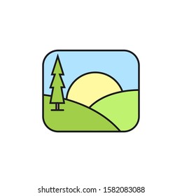 simple mountain icon design illustration