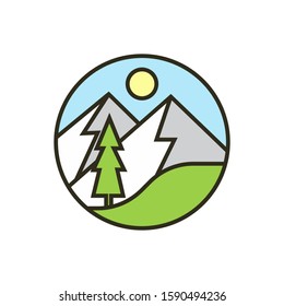 simple mountain icon design illustration