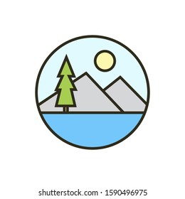 simple mountain icon design illustration