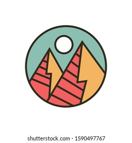 simple mountain icon design illustration
