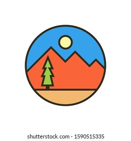simple mountain icon design illustration