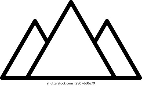 Simple mountain icon, editable stroke path vector illustration