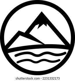 simple mountain icon, nature logo