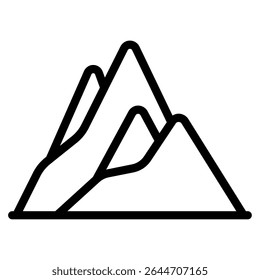 Simple mountain icon suitable for travel, outdoor, adventure websites and application interfaces.